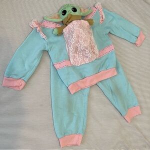 90s SEARS Toddler 24MO Girls Sweater Set with Backpack Attached unique kids